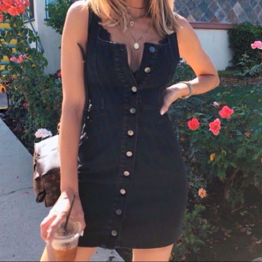 UrbanOutfitters Faded Black Denim ButtonDown Dress